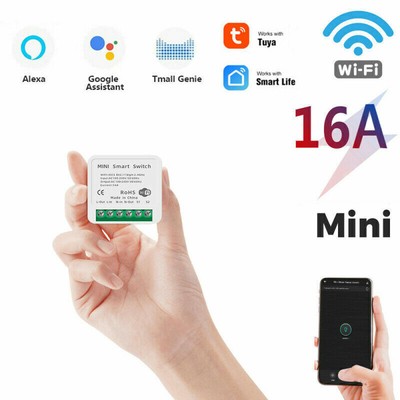 16A MINI Wifi/Zigbee Smart Switch Timer Wireless Switches w/ Tuya Alexa Google