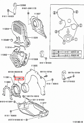 Genuine Hilux LN170 LN167 LN166 LN165 2L 3L 5L Rear Main Oil Crankshaft Seal - Picture 4 of 20