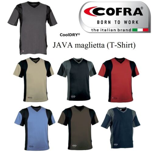 T-Shirt da lavoro Cofra Java elasticizzata - Maglietta estiva traspirante cotone - Foto 1 di 10