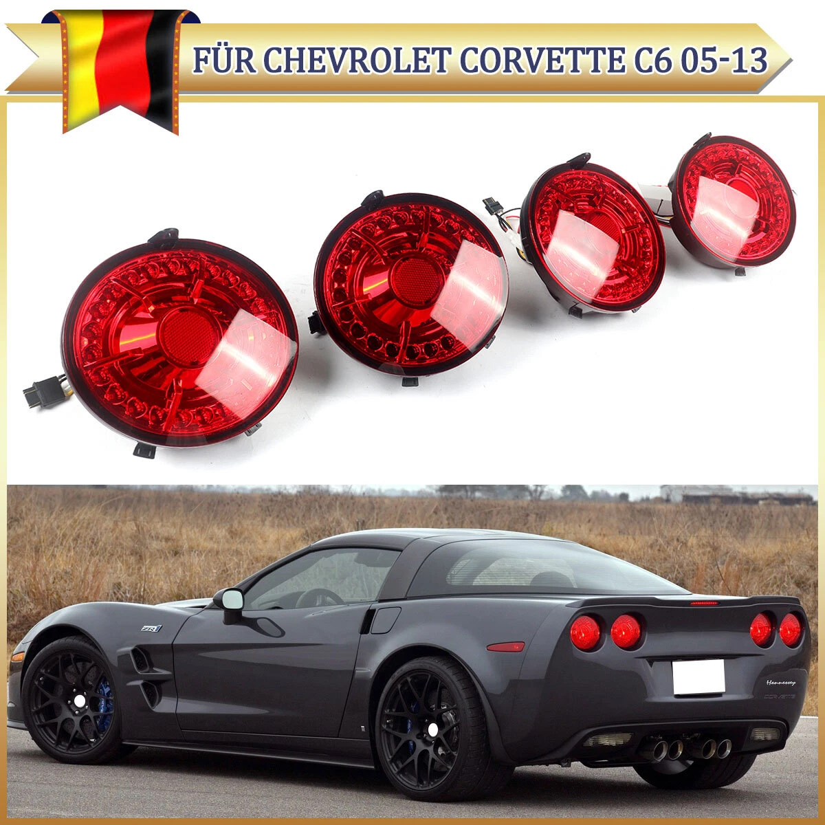 Coppia Parasole Ricambio Per Chevrolet Corvette 2005-2013 (Lato Guida E Passeggero) Con Specchio Illuminato
