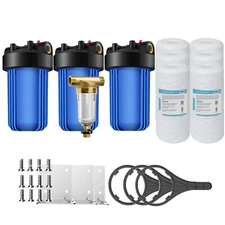 10 Inch Big Blue Whole House Water Housing System 10"x4.5" String Wound Sediment