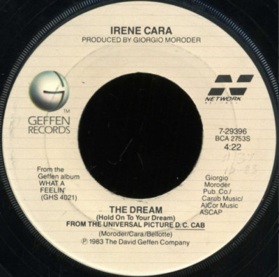Irene Cara   The Dream (Hold On To Your Dream) 45 Rpm record w/ company sleeve 