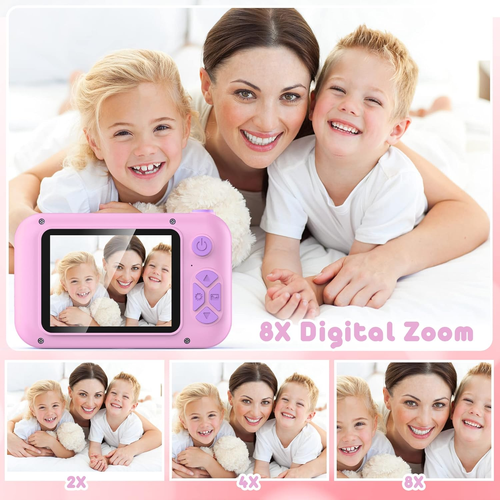 Kids Camera with Flip-Up Lens for Selfie & Video, HD Digital Camera with 32GB SD - Picture 5 of 8