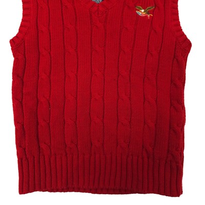 American Living Cable Knit Sweater Vest Boys 4/4T V Neck