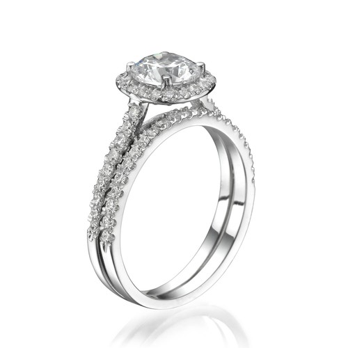 Bague Homme Diamant Simulé 0.75ct Or Blanc Plaqué 925 – Taille 7