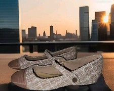 New C.Paravano Women's Flats Shoes Round Toe Ballet Tweed Blush Size 7.5 118