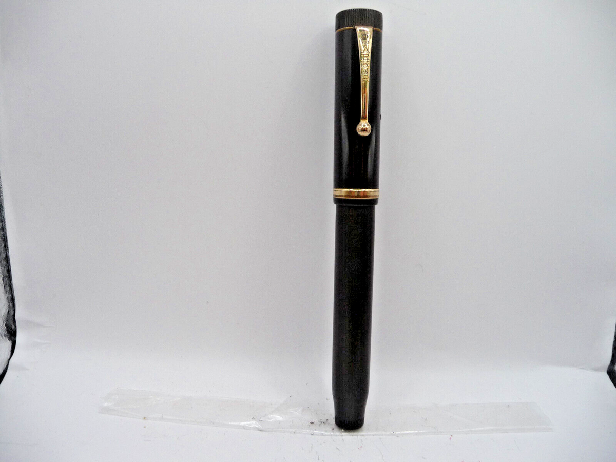 Parker Vintage Senior Duofold Pen- Black Hard Rubber -working-fine point