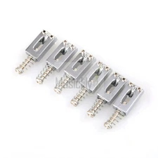 Musiclily 6Pcs Chrome Tremolo Bridge Saddle For Fender ST Electric Guitar Parts