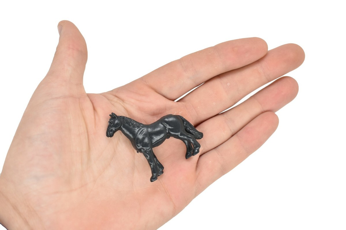 Horse, Black Plastic Toy Animal, Realistic Figure, Farm Model 2