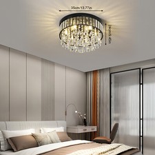 Modern Flush Mount Crystal Chandelier Ceiling Light Pendant Lamp Fixture 25W