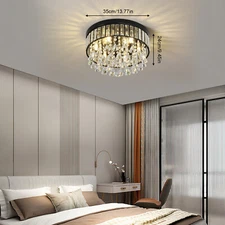 Modern Flush Mount Crystal Chandelier Ceiling Light Pendant Lamp Fixture 25W