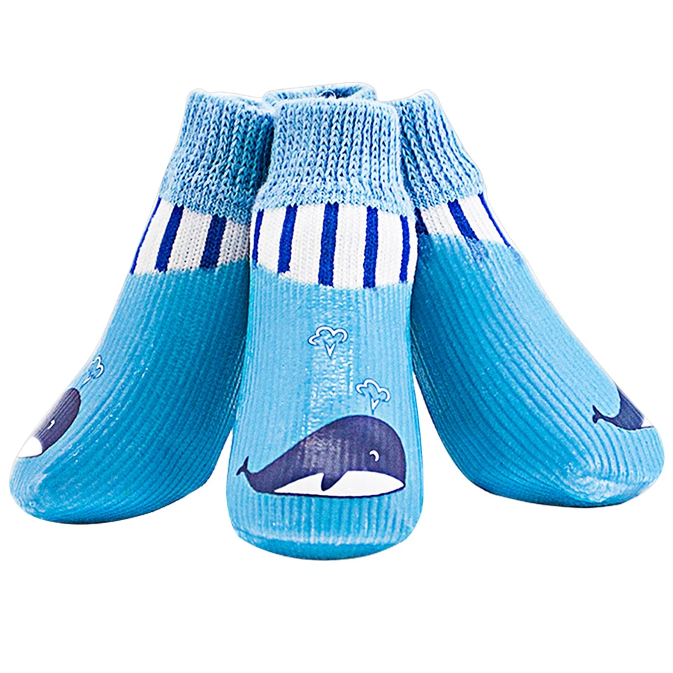 4 piezas Calcetines Tejidos Perro Botas con Correas Ajustables Protección Pata Antideslizante Foto 3 de 4