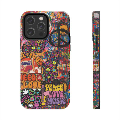 1960s Hippy Phone Case,iPhone 16. 15, 14 Pro Max, 13, 12, 11 Pro, XR, XS Max