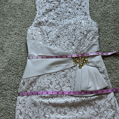 Eliza J. ivory/cream lace cocktail dress Sz 8 sleeveless Above Knee NWT |  eBay