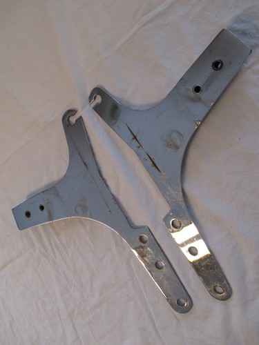Vintage Sissy Bar Side Plates Back Rest Fits Harley Davidson. Unknown Model. - Picture 10 of 10