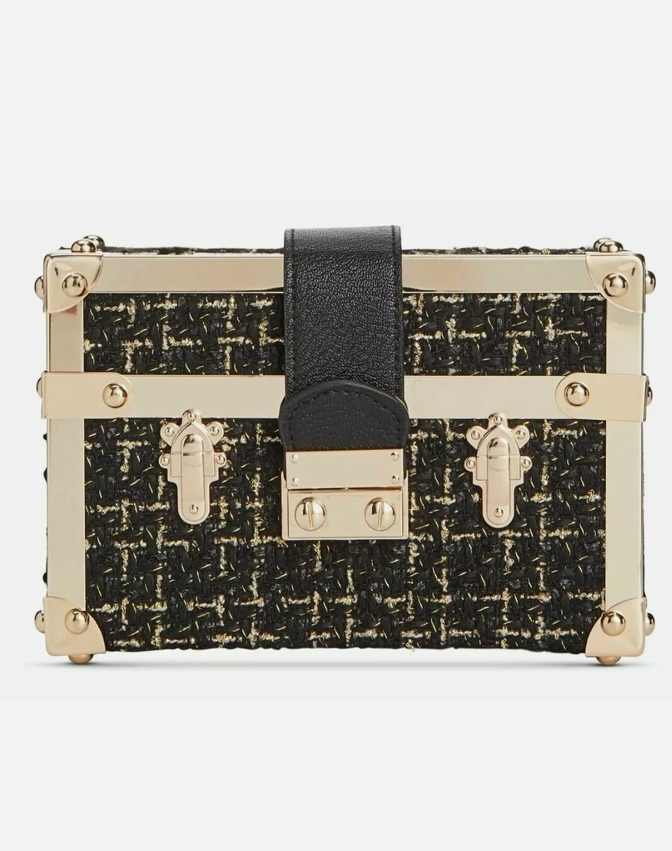 Metal push shop lock crossbody bag