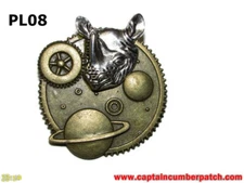 Steampunk badge brooch pin planets Judoon rhino Doctor Who tardis timelord #PL08