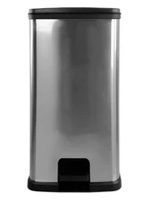 13.2 Gallon Trash Can. Plastic Rectangular Step Kitchen Trash Can, Silver