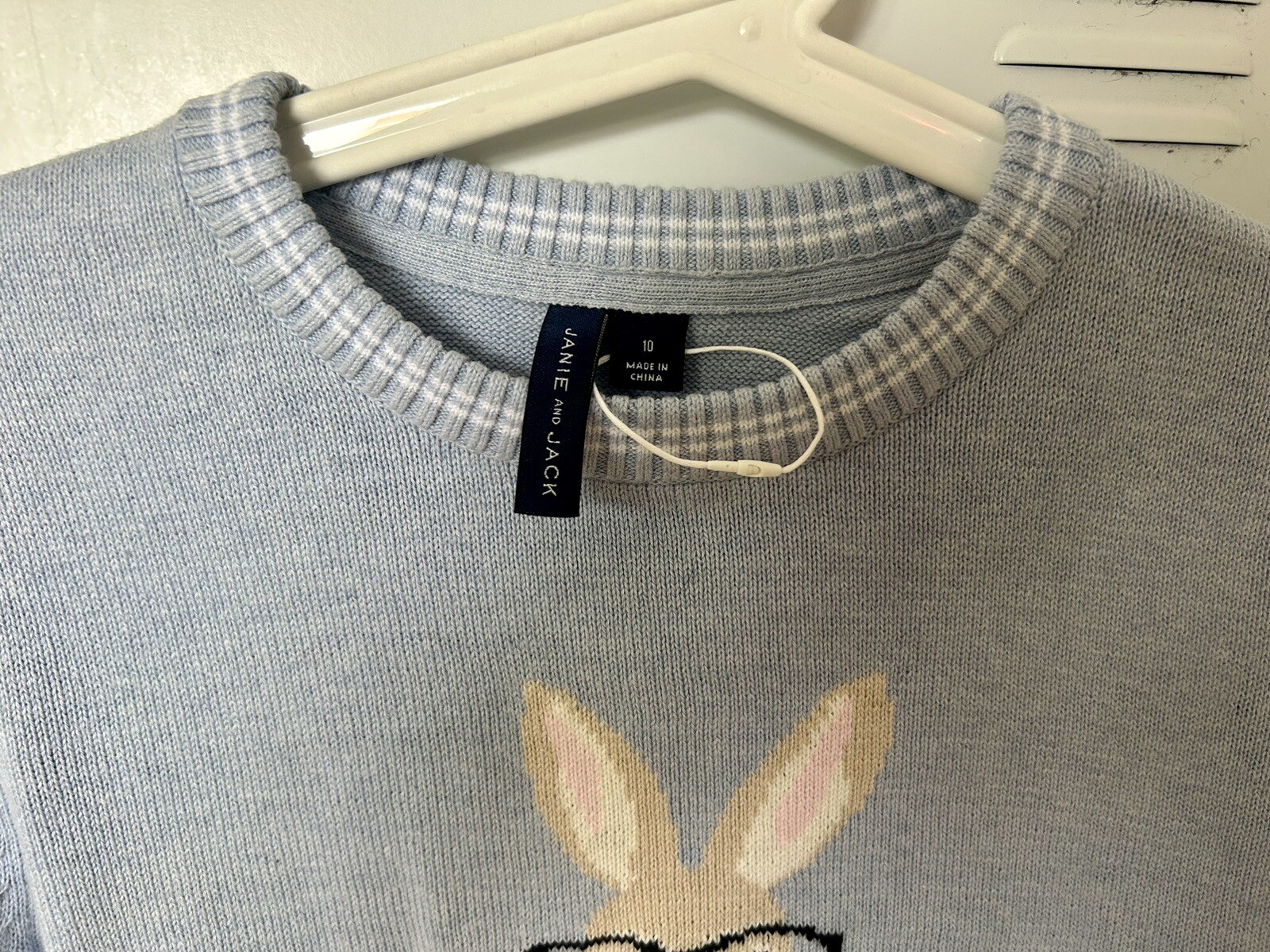 JANIE & JACK Bunny Sweater Easter Bayview Heather Rabbit Glasses Preppy