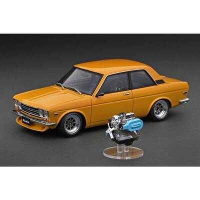 Ig3304 1/18 Datsun Bluebird 510 Brown With Engine Resin