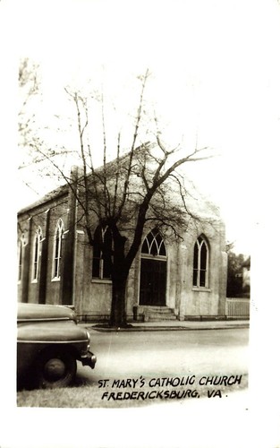 ST MARY'S CATHOLIC CHURCH, FREDERICKSBURG, VIRGINIA, RPPC, VINTAGE POSTKARTE - Bild 1 von 2
