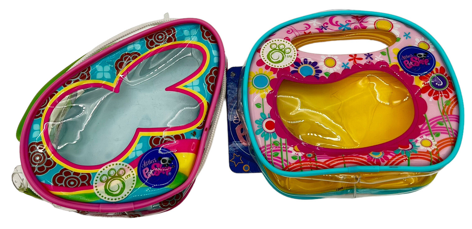 Littlest Pet Shop 2009 Vinyl Pouches Purses Carrying Bags LPS Lot 2