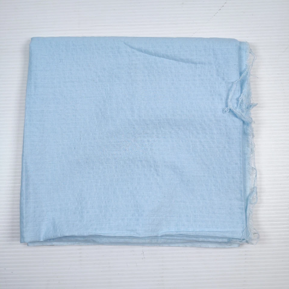 Tela de algodón Seersucker vintage años 80 45x46" azul claro liso lavado suave Foto 2 de 4