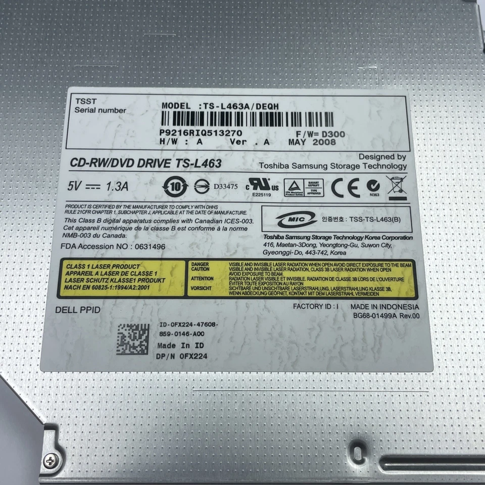 Toshiba Samsung TS-L463A/DECH CD-RW DVDROM Optical Drive Optiplex 760 / 780 - Image 4 of 4