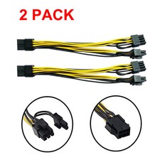 2X PCI-E GPU 6 Pin to Dual 8 (6+2) Pin PCI Express Power Adapter Splitter Cable