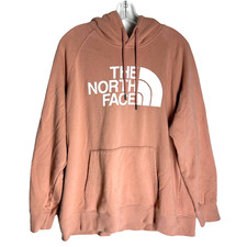 The North Face Womens Hoodie Sweatshirt Size XL Pink Big Logo Pullover