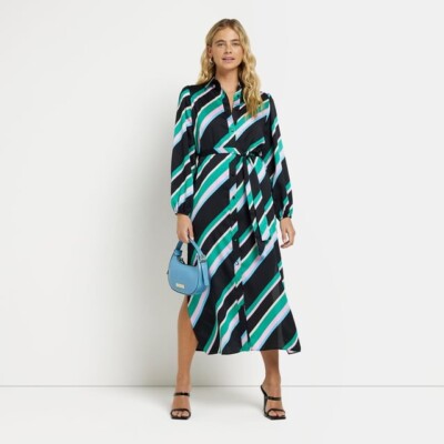 River Island Womens Midi Shirt Dress Black Satin Stripe Long Sleeve Size 14 | eBay UK River Island Womens Midi Shirt Dress Black Satin Stripe Long Sleeve Size 14 | eBay UK
