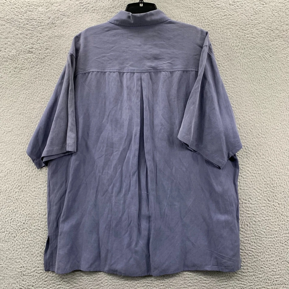 CYPRESS GROVE Shirt Mens Size XL Button Up Extra Large Silk Linen Blue* - Image 2 of 4