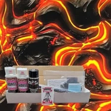 Hydro Dipping Kit- Flaming Molten Lave Rock Film, Activator, Paints