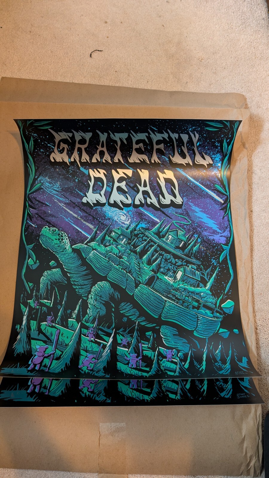 Grateful Dead Lewy Jones Foil Variant Poster 5/50 Bottleneck Gallery