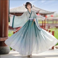 Hanfu Women Chinese Traditional Embroidery Stage Dance Dress Cosplay Costume