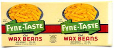 1950s Fyne Taste Wax Beans Label Unused NOS Vintage Tulip Inc Philadelphia