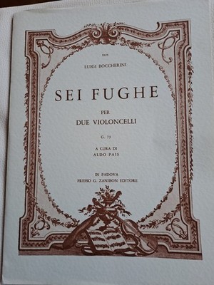 Noten, Cello, L. Boccherini, Sei Fughe (6 Fugen) für 2 Violoncelli