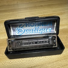 Vintage Hohner Blues Harp MS Harmonica Key of D w/ Original Blue Case - Germany