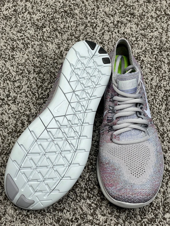 Tênis de corrida Nike Free RN Flyknit cinza vinho do Porto Wmns tamanho 8us NOVO 880844 007 - Imagem 4 de 4