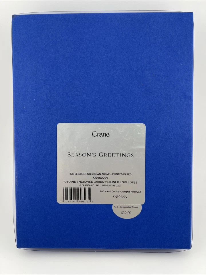 Crane & Co. Hand Engraved Christmas Greeting 10 Cards & Envelopes Foil 4 Seasons - Image 2 of 4