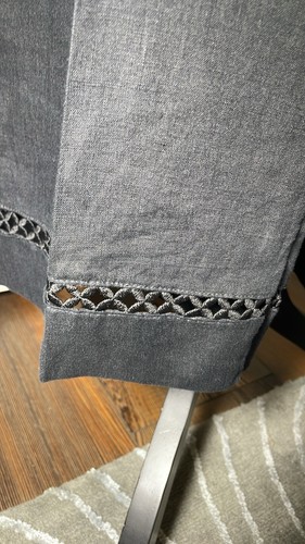 Pantalon à enfiler jambes larges noir 100% lin Joie taille M - Photo 4/9