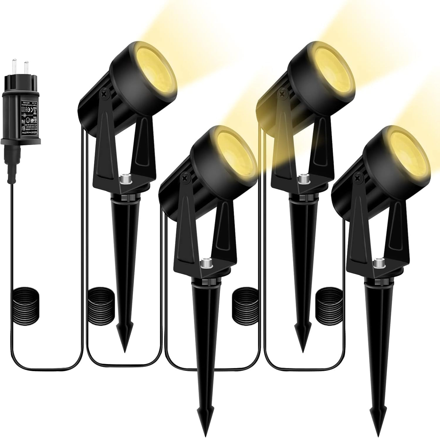 Faretti Da Giardino Alimentati a Rete, 14M/46FT Luci per Paesaggio, 3000K 14V Fa