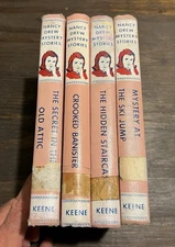 Vintage 1960's Nancy Drew Mystery Stories 4 Pink Hardcover Volumes Library RARE
