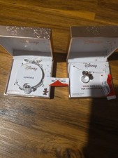 Disney Minnie Mouse Fine Silver Plated Necklace Pendant  Stainless S Bracel NWT