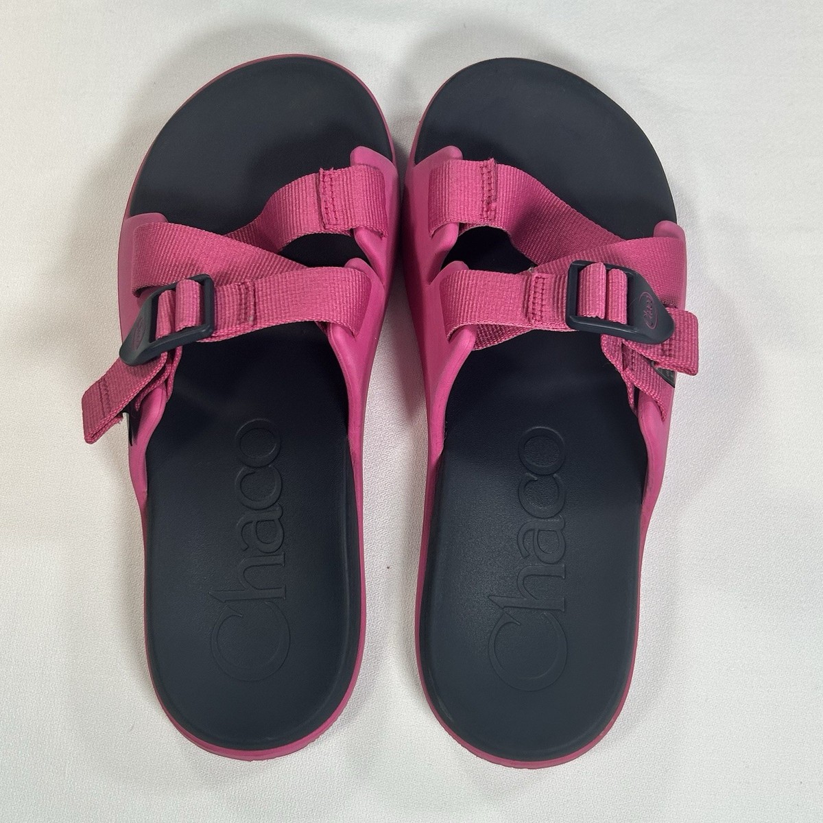Chaco Chillos Slides Strappy Buckle Sandal Hot Pink Women’s Size 8 View 2