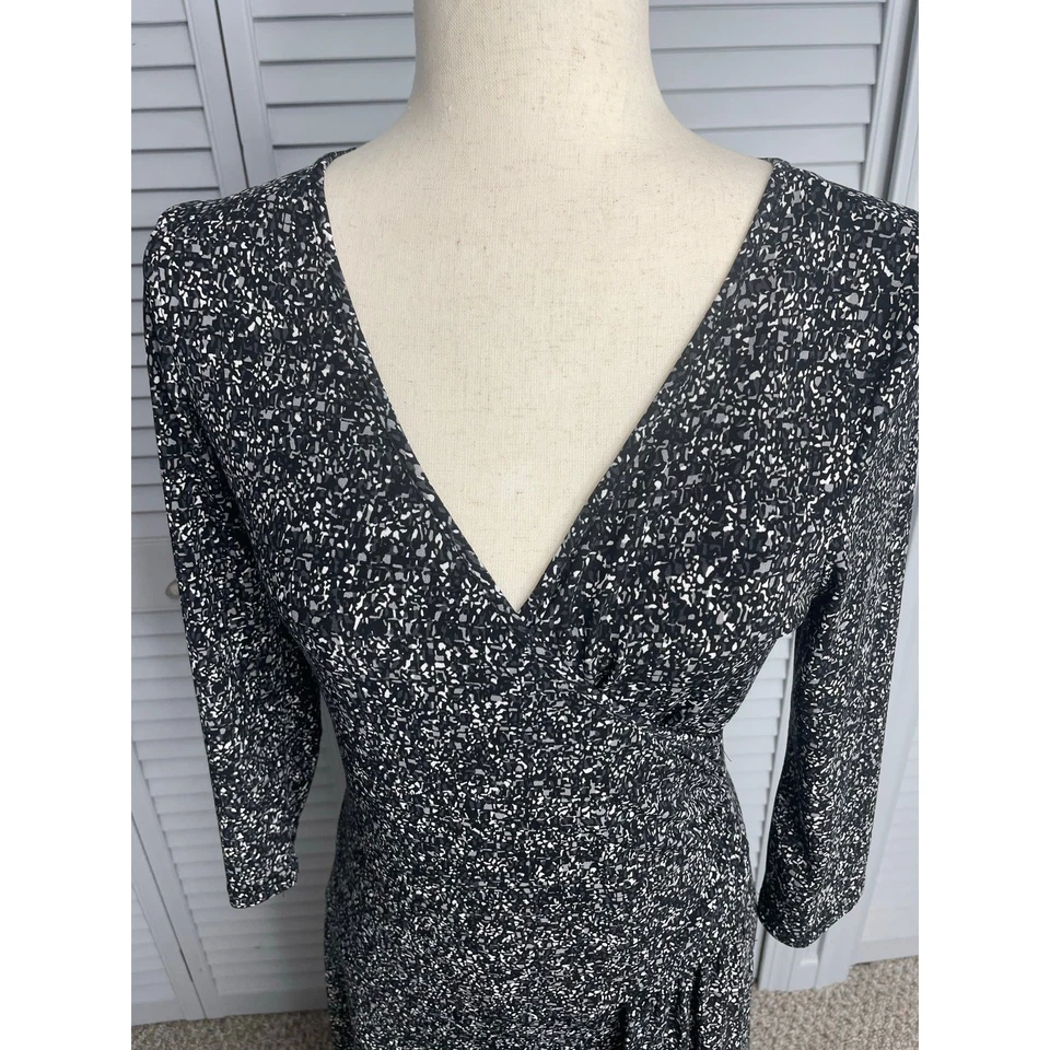 A.P.N.Y. Vestido de carrera manga larga codo negro blanco gris mujer talla pequeña Foto 4 de 4