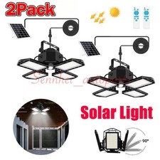 2PCS Solar Pendant Light Outdoor Indoor Solar Powered Motion Sensor Shed Light