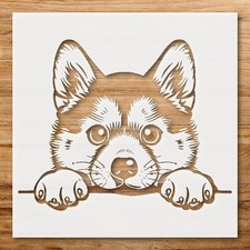 Dog Head with Paws Wall Art Reusable Plastic Stencil for DIY Crafts - StencilAir