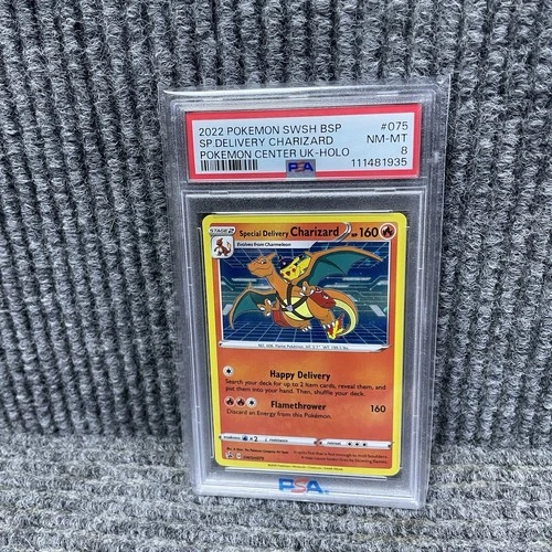 Special Delivery Charizard Holo SWSH075 Pokemon Center United Kingdom PSA 8
