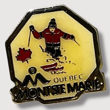 Mont Ste Marie Quebec Canada Skiing Vintage Lapel Vest Hat Pin B16
